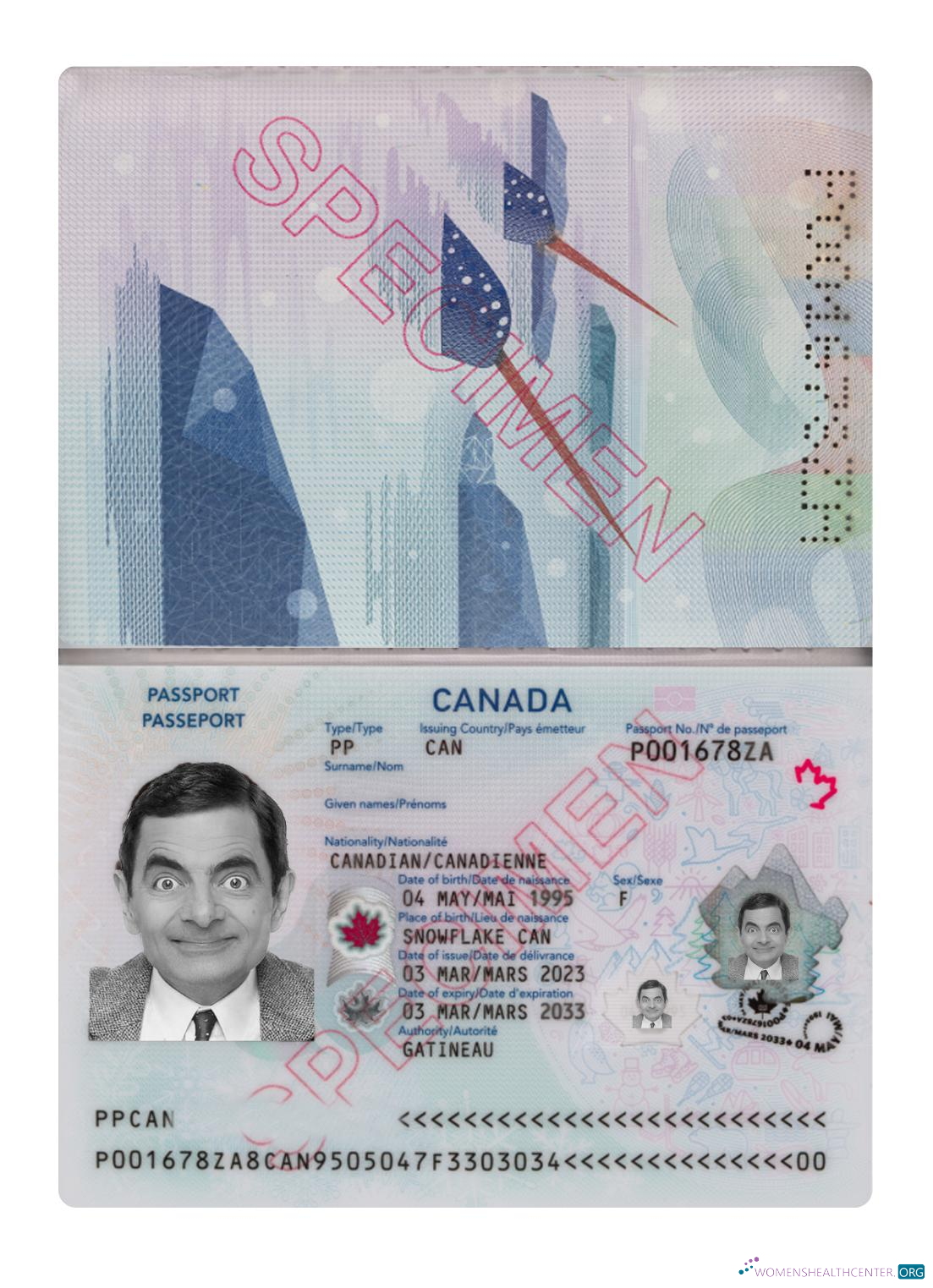 Download Canada passport 2023 present Photoshop template